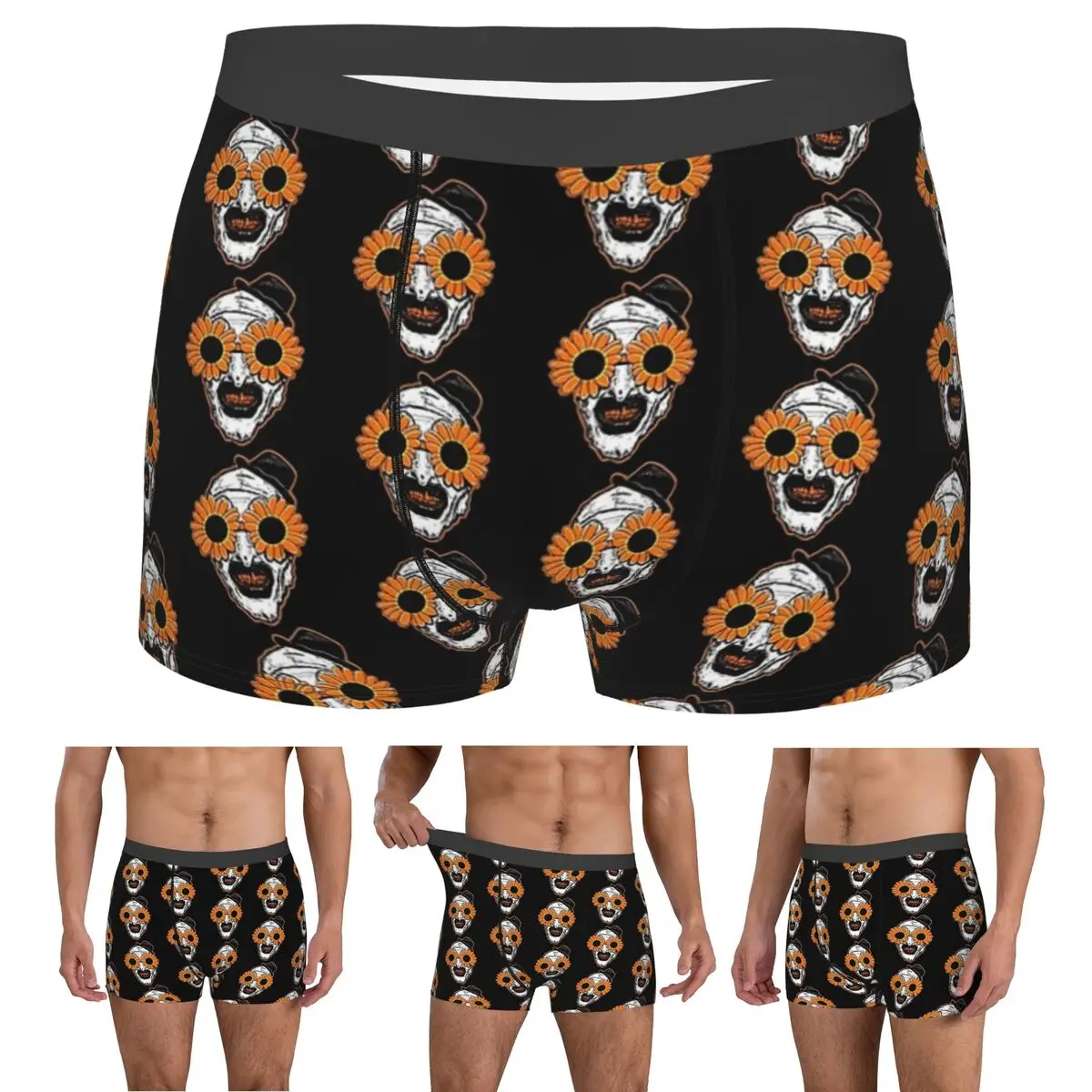 

Boxer Underpants Shorts Sunflower Sunglasses Horror Clown Movie Art Terrifier 2 Panties Men Breathable Underwear for Homme Man