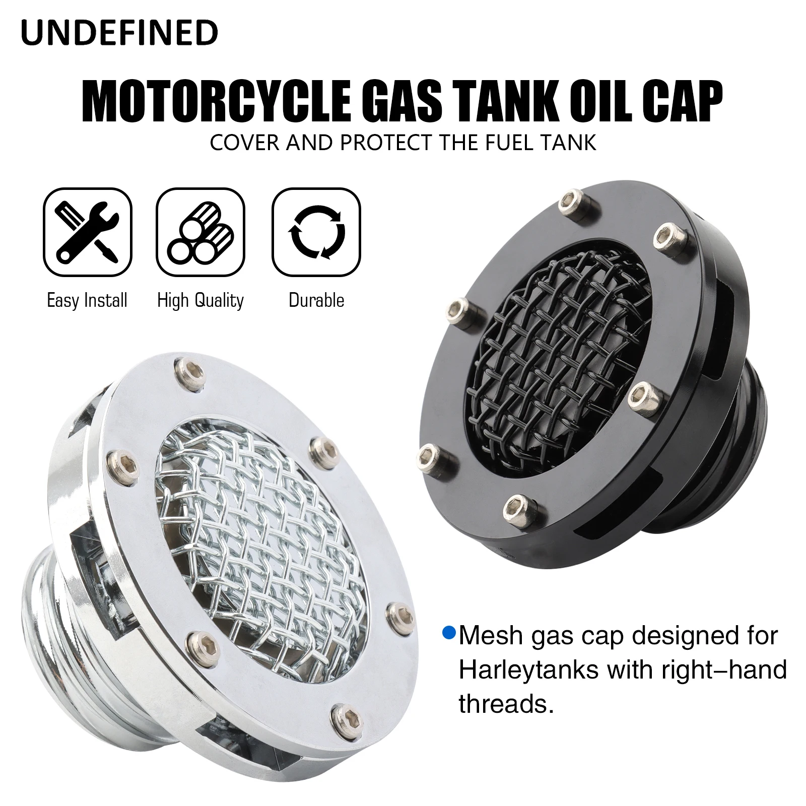 Motorcycl Mesh Gas Fuel Tank Cap For Harley Sportster 883 1200XL Road King FLHR Dyna FXD Softail Right Hand Thread Oil Fuel Cap