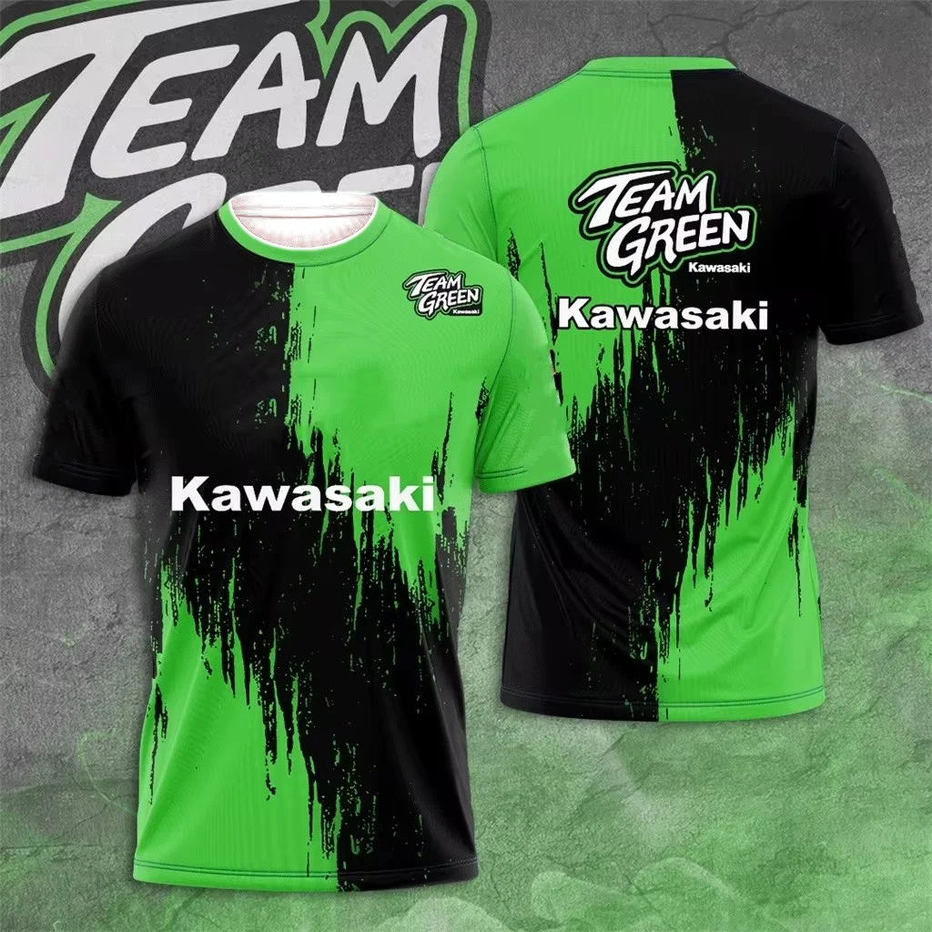 

Kawasaki Motorcycle 3D Printed Men's T-shirt Quick Drying Clothing Loose Sportswear Oversized Casual Short Sleeved