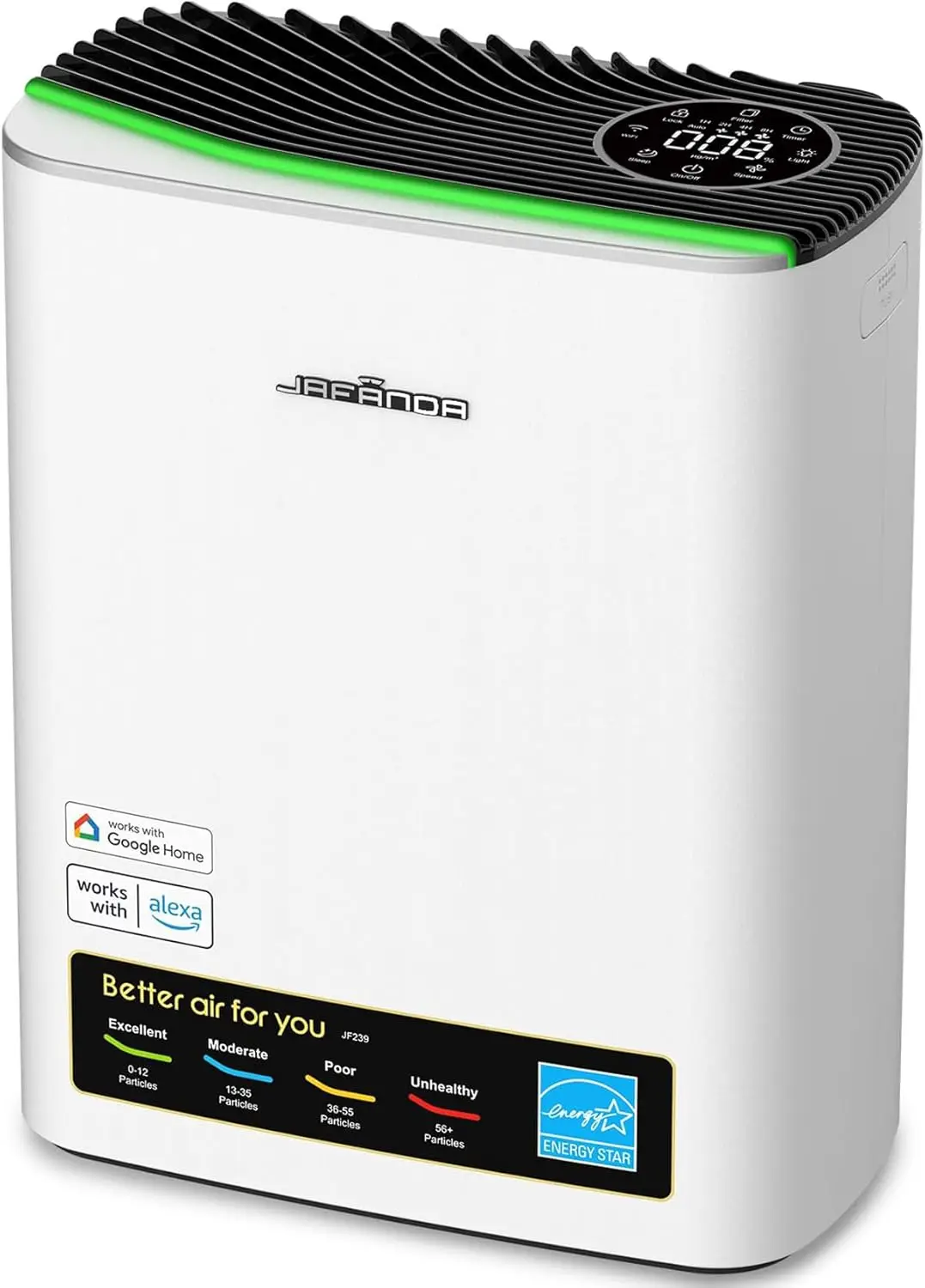 

Умный очиститель воздуха с Wi-Fi и HEPA-фильтром для больших помещений до 1226 кв. футов, дисплей PM2.5, автоматический режим, управление через Alexa