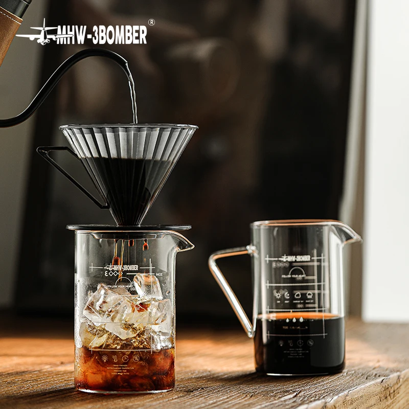 MHW-3BOMBER Coffee Server Coffee Sharing Pot 360ml Glass Measuring Cup Dripping Coffee Tools Barista Accessories