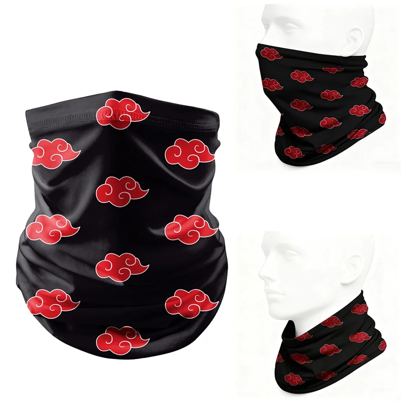 Akatsuki Anime Cosplay Itachi Bandana Mask Cycling Masks Winter Cartoon Mask Scarf Neck Mask Breathable Outdoor Warm Bib Gift
