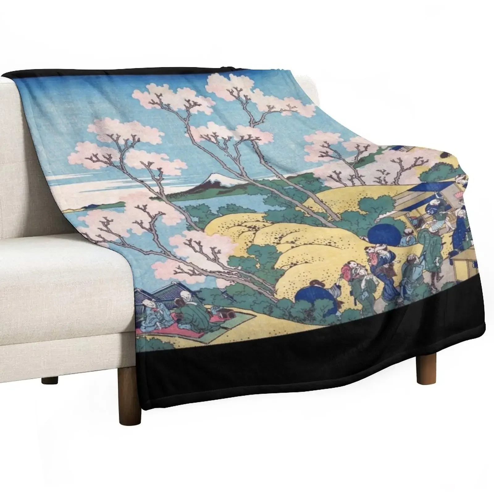 

Fuji from Gotenyama on the Tōkaidō at Shinagawa — Katsushika Hokusai Throw Blanket manga valentine gift ideas Blankets