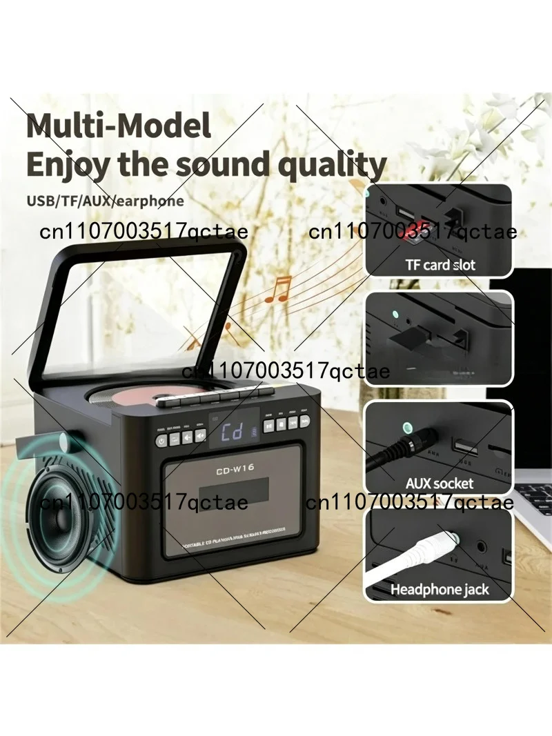 Portable CD Cassette Player Combo with Built-in FM Stereo Radio, Home Audio Music Player