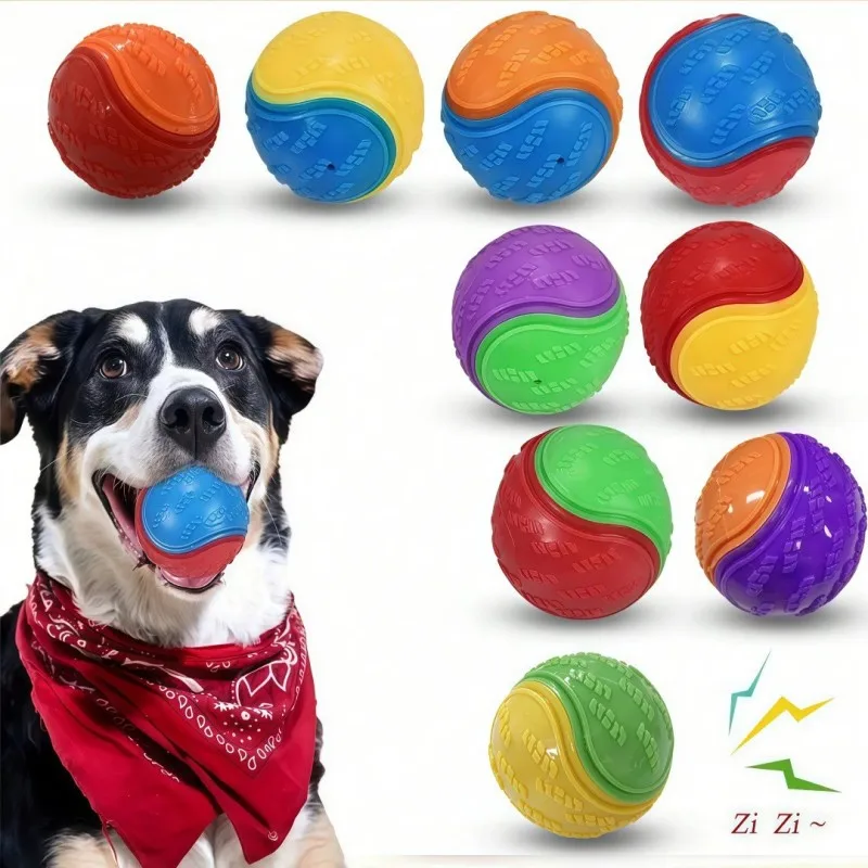 1/2 Stück Haustier-Spielzeug Hunde-Zahnpflegeball Bissfester Ball Hundebissball Trainingsball TPR Haustierball