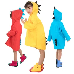 Cute Dinosaur Polyester Baby Raincoat Outdoor Waterproof Rain Coat Children Impermeable Poncho Boys Girls Rain Jacket Yellow