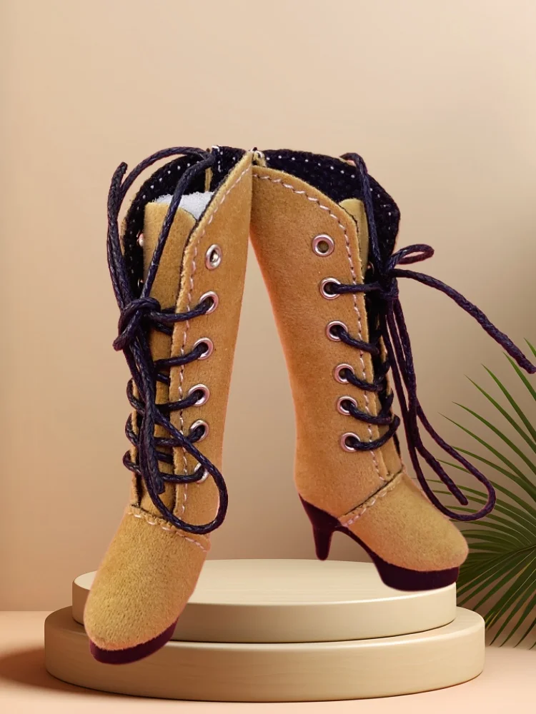 Tilda 2.5cm Mini Doll Boots for Blythe Dolls Toy,Cute High Heel Shoes for Azone Obitsu Licca Accessory for OB22 Toy Dolls Gift