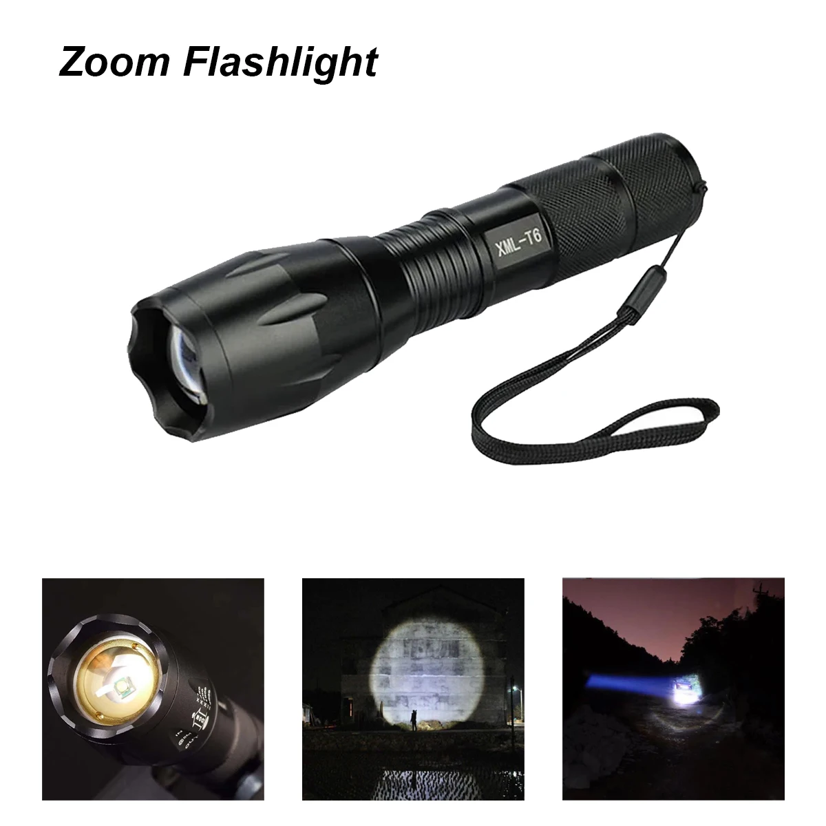 

High Quality Tactics Outdoor Hunting LED Torch XML-T6 5 Modes 2000 Lumens Zoomable Torch Light For 3XAAA or 1X18650 battery