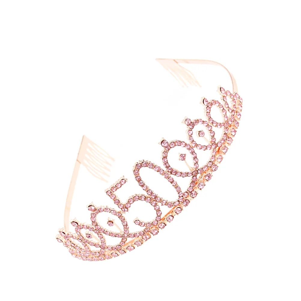 

1pc Birthday Crown Hair Accessories Rhinestone Decorated Tiara Alloy Bride Party Engagement Glamorous Queen Look