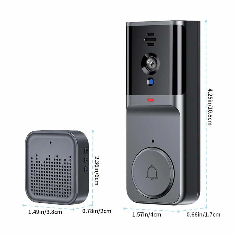 Дверной звонок Беспроводной звонок с камерой Дверной звонок Камера Беспроводная камера Дверной звонок Беспроводной без подписки-ABJU