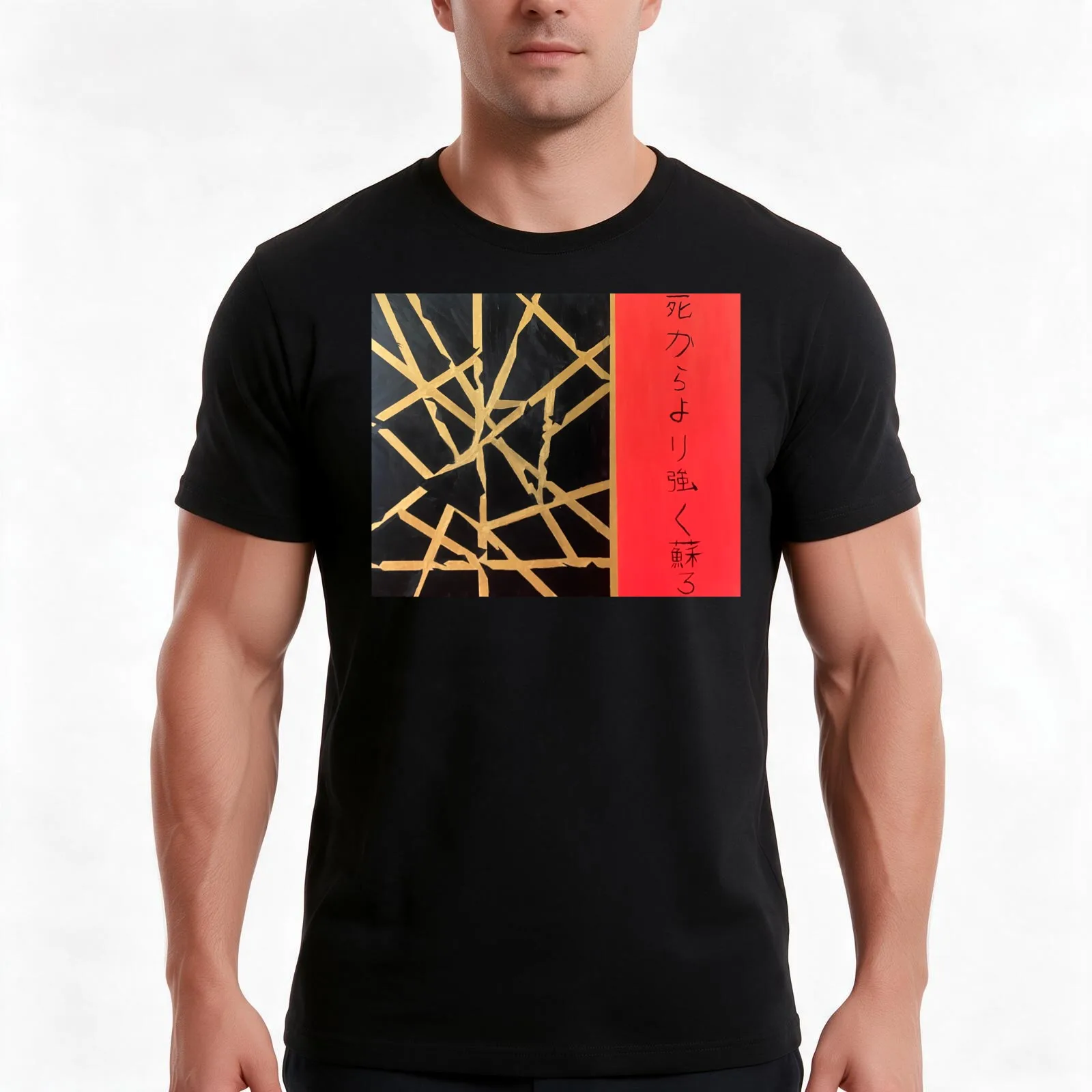 Kintsugi/Return From Death Stronger T-Shirt Summer Casual Cotton Tee Oversized Streetwear Tops Vintage Graphic Print