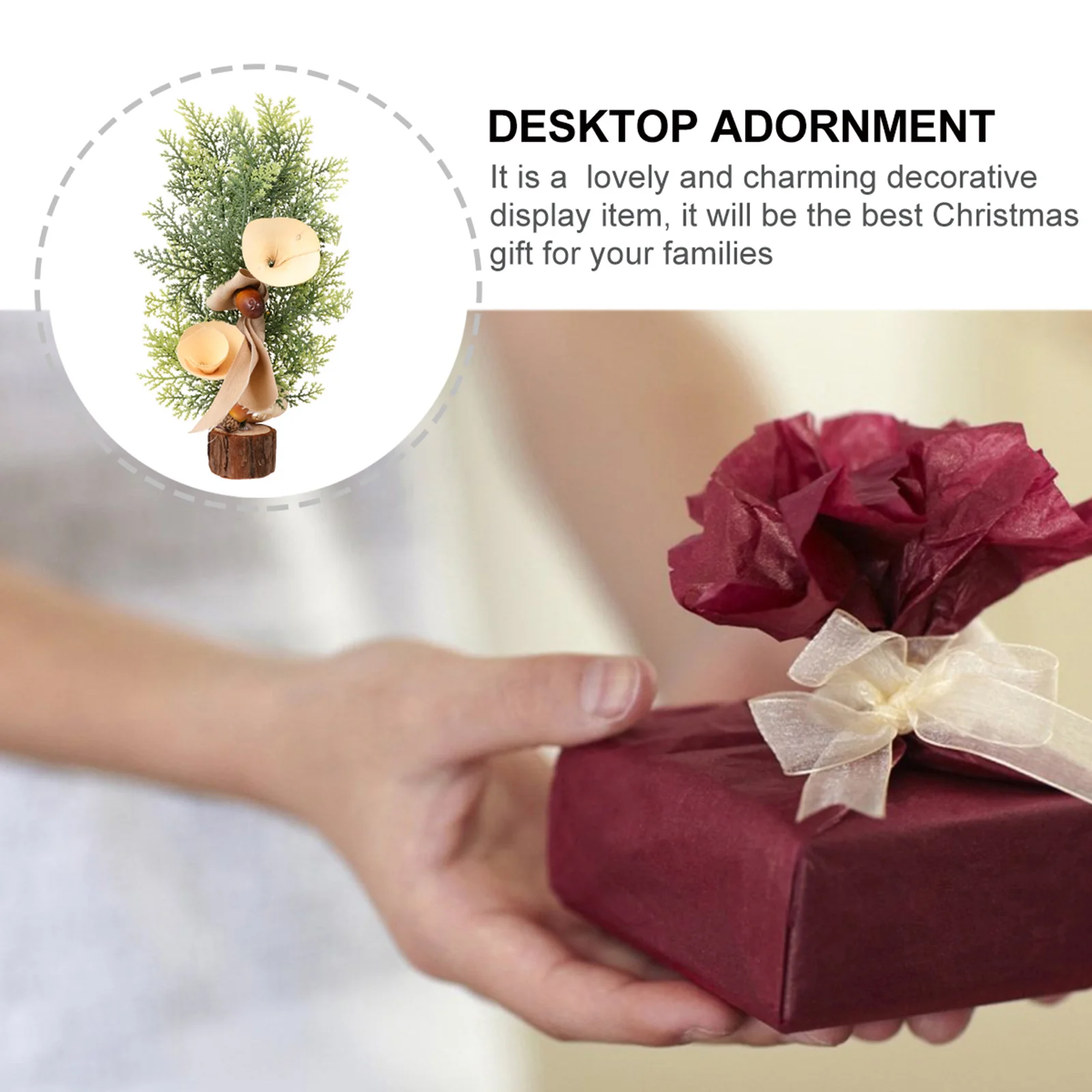 

5Pcs Christmas Tree Decor Exquisite Small Landscape Ornament for Table Office Home Party Indoor Showcase Festive Atmosphere