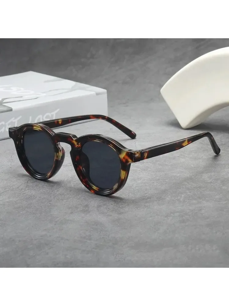 Lunettes de soleil rondes femmes hommes Punk nuances rétro tendance lunettes de soleil clair lentille cadre UV400 femme