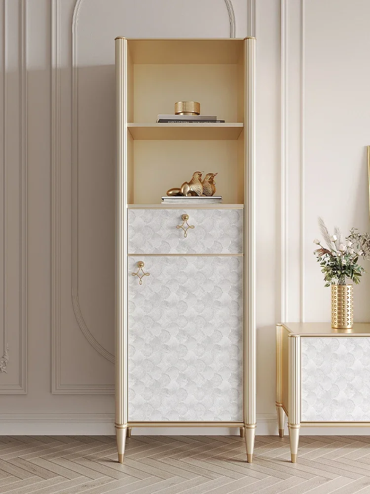 All solid wood, single-door bookcase, shell, vertical cabinet, solid wood, integrated, light luxury, simple, bookshelf, locker