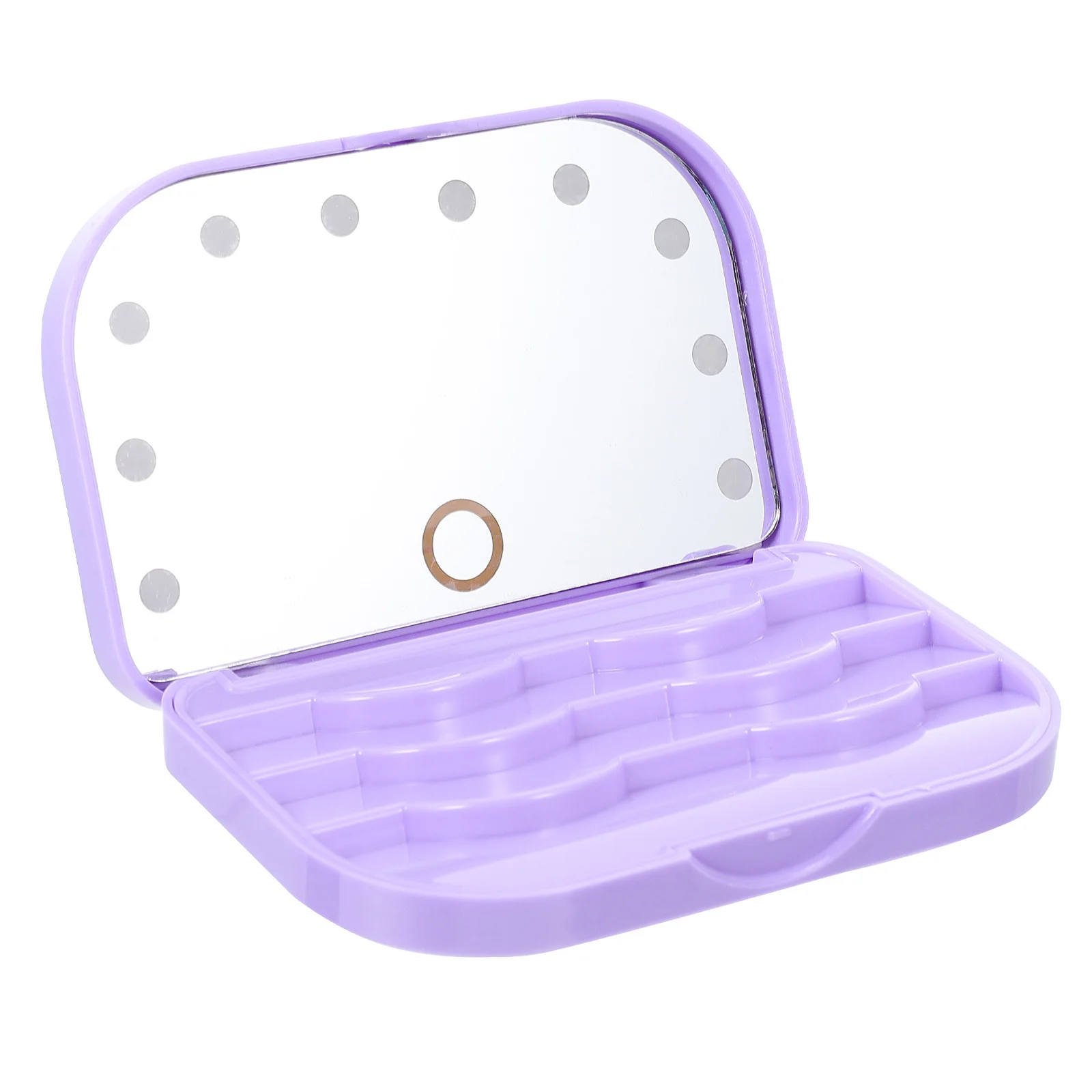 LED Eyelash Storage Box Organizer Mirror Portable Travel Case for False Lashes Eyelash Storage Case Lash Tray Lash Holder