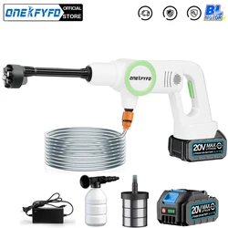 Brushless Cordless Pressure Washer 6-in-1 Nozzle Portable Handheld Water Gun Fit Garden Car Home for 18V Lithium-Ion Battery