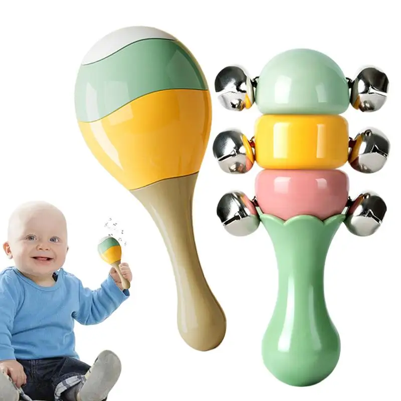 

Rattle Drum For Kids Musical Soothing Toys Visual Tracking Exercise Hand Drum Rattle Toy Educational Toy Boy And Girl Game