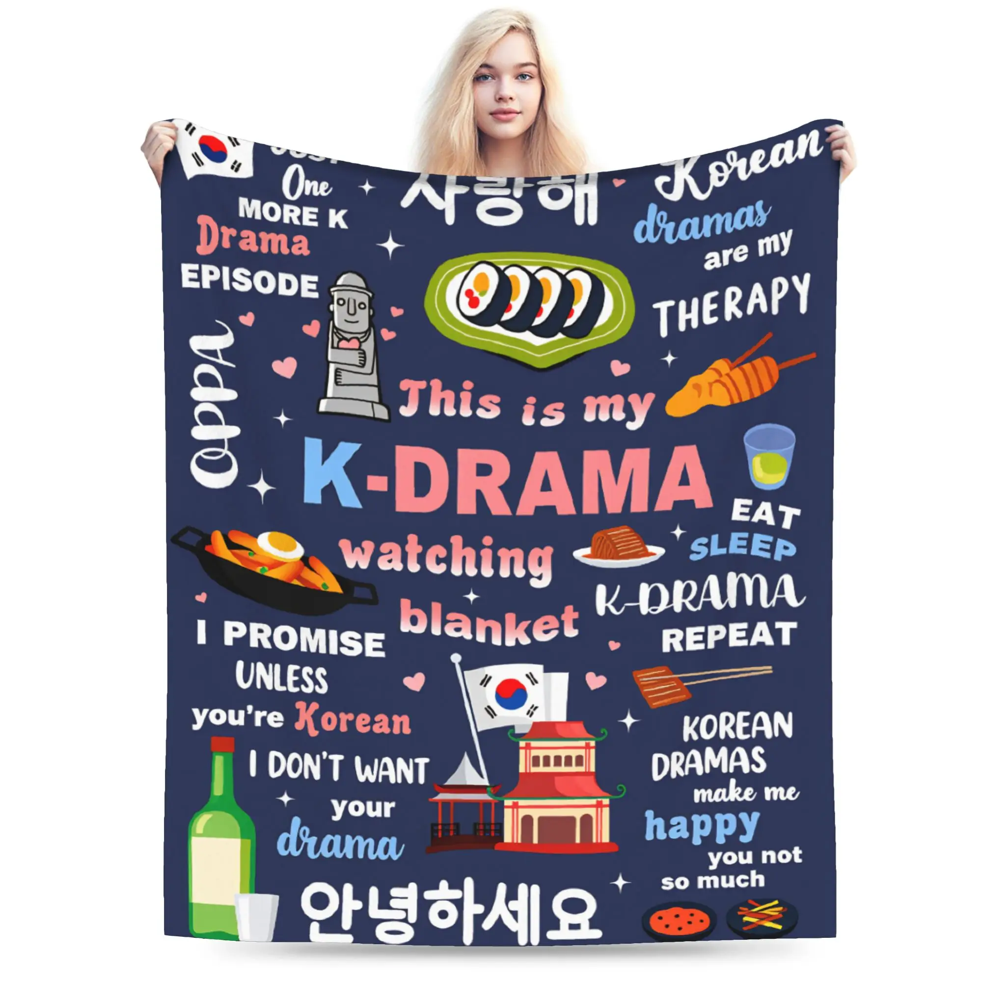 K-Drama K Pop Korean Blanket  Super Warm Street Trend Plush Throw Blanket For Students Couch Chair Flannel Bedspread Bed Cover