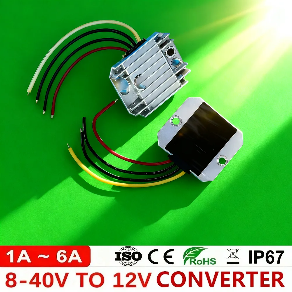 

8-40V to 12V 6A 3A 1A Regulator Step Down / Up Voltage Stabilizer DC-DC Converter Boost Buck Module for Car Solar