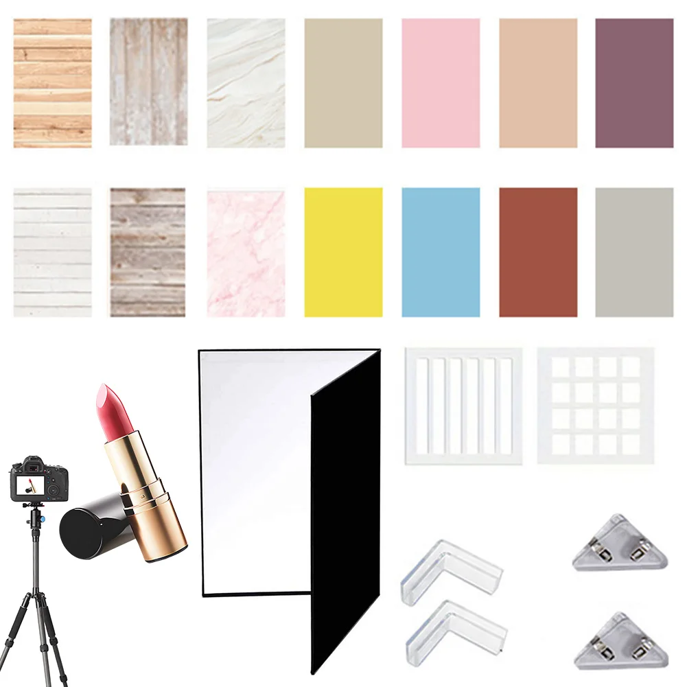 

7Pcs 14Patterns Small Product Photography Backdrops Kit Food Photography Backdrop Board Photo Studio Kits for Food Jewelry Photo