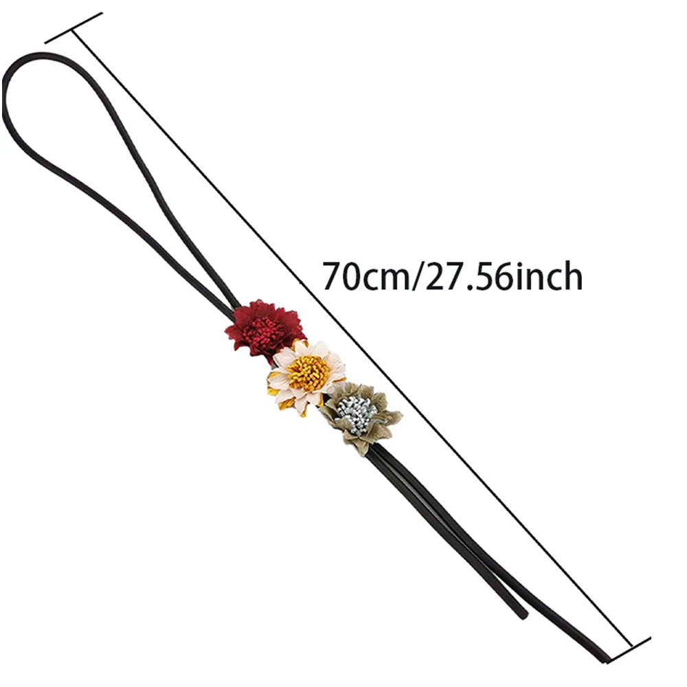 UKEBAY Neue lange Pulloverketten für Damen, handgefertigte Designer-Halsketten, Gummi-Anhänger-Halskette, Blumen-Accessoires, Boho-Vintage-Schmuck – Detail 5