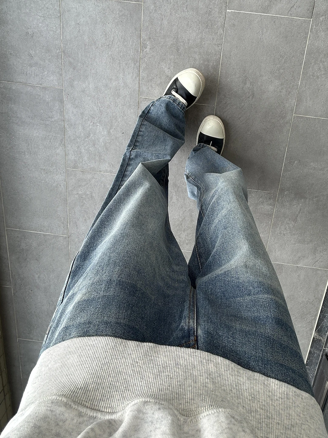 

Retro American Blue Flared Jeans Men's Thiened Fce Straight Leg Jeans Cleanfit Youthful Casual Wear for Teens