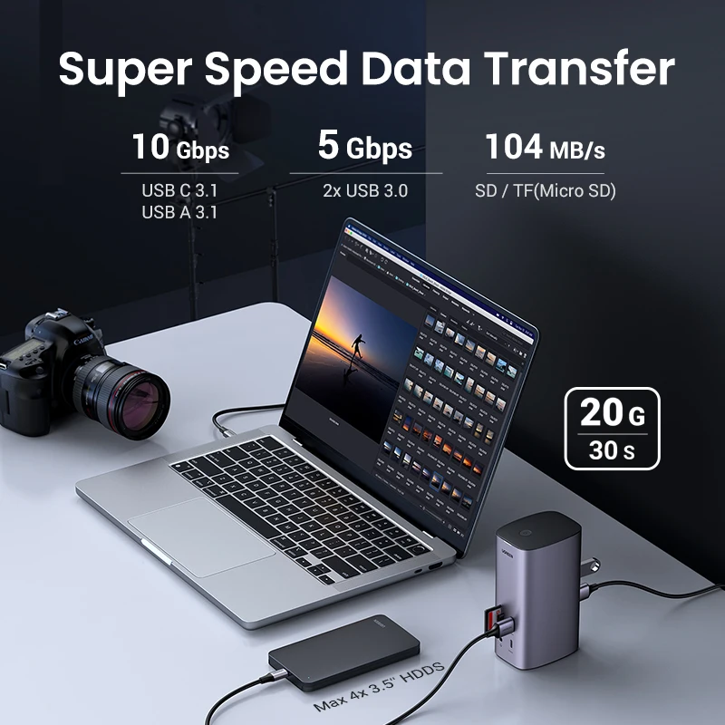 UGREEN 도킹 스테이션 USB C에서 8K HDMI 디스플레이 포트, \