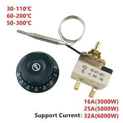 Electric Oven Thermostat Hot Temperature Controller Pitco Knob Type Temperature Control Switch Adjustable 30-110C 60-200C 25A