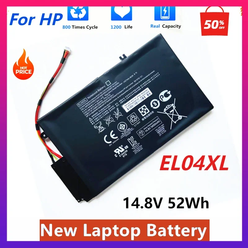 EL04XL Laptop Battery for HP ENVY 4 ENVY TouchSmart 4 HSTNN-IB3R UB3R TPN-C102 681949-001 681879-171 Envy4 1008tx TPN-C102 52Wh
