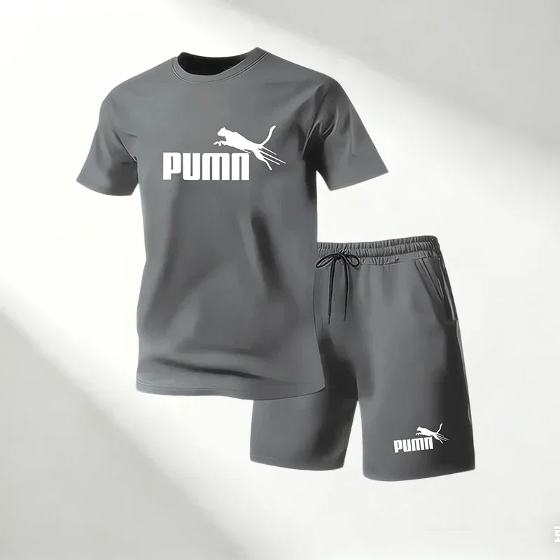 Hot Sale 2026 Men's T-Shirts Sets O-Neck Short Sleeve+Sports Shorts Quick Dry Casual Street Fashion Home Outdoor Running 2 Piece view 2