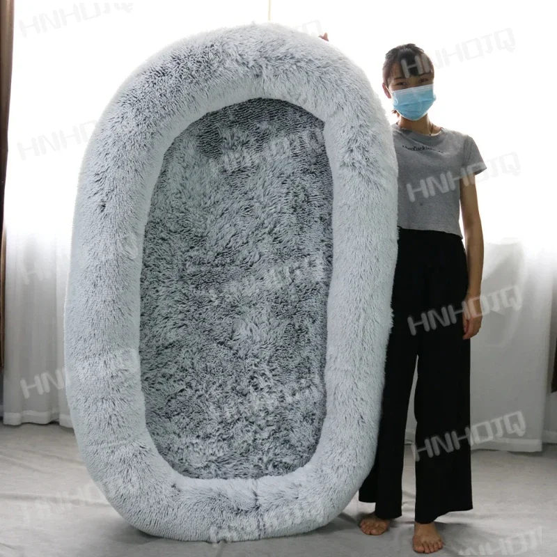 185cm safety Human dog bed Big Popular Waterproof large One-person Sofa Adult Round Long Plush pet Bed pet cat nest