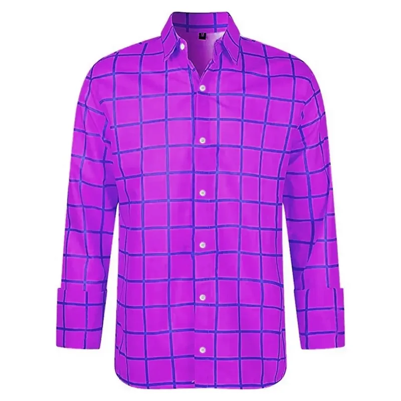 Camisa de manga larga con estampado 3D para hombre, camisa a juego de dibujos animados, top de gran tamaño, solapa de moda, nueva