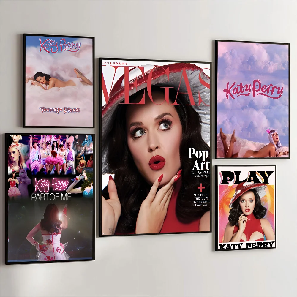 Singer K-Katy Perry Poster Self-adhesive Art Waterproof Paper Sticker Coffee House Bar Room Wall Decor