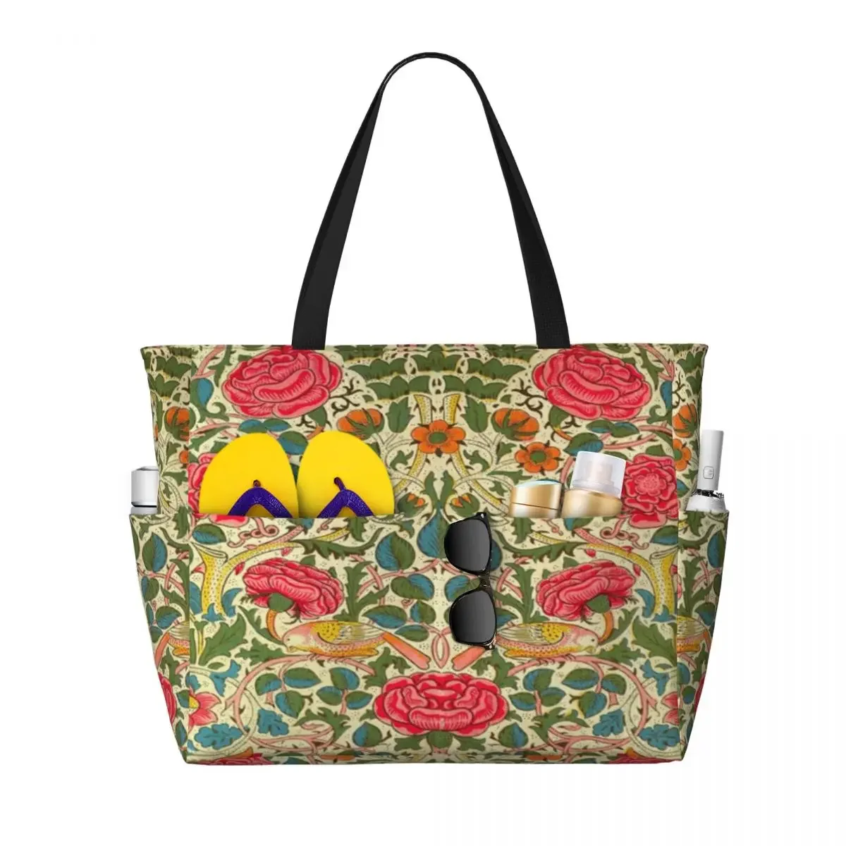 Rose Chintz William Morris Vintage Beach Travel Bag, Tote  Popular Practical  Shoulder  Multi-Style Pattern