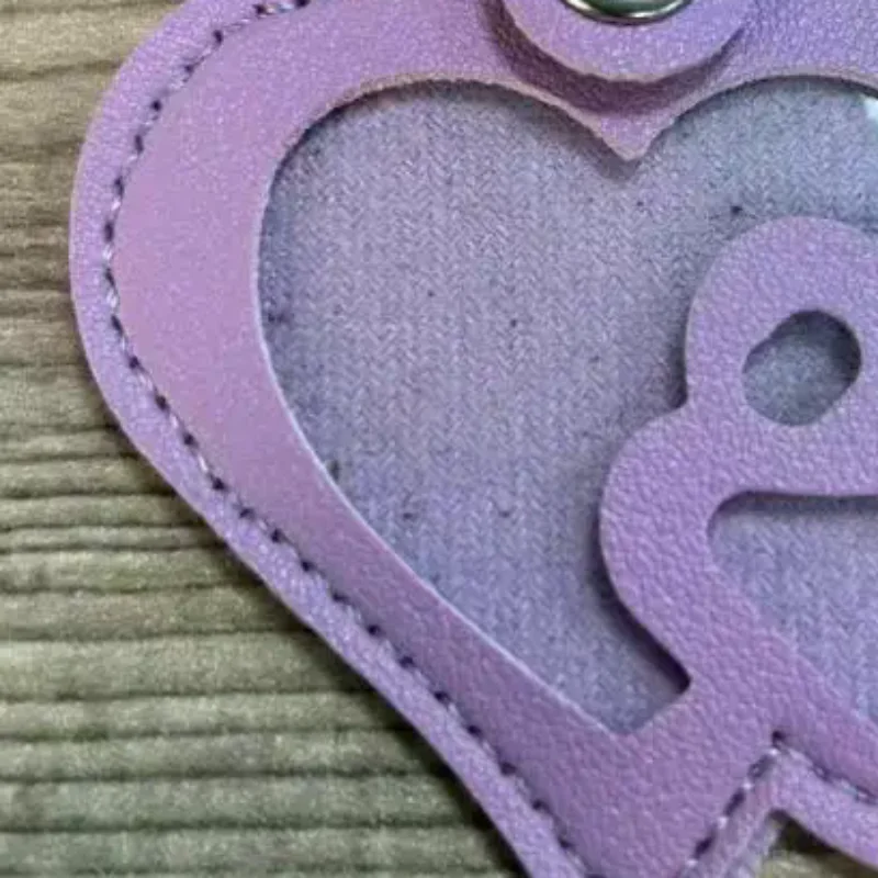 Pet Memorial Keychain Heart Paw Print PU Leather Photo Frame Pendant for Dog Cat Loss Memory Collection