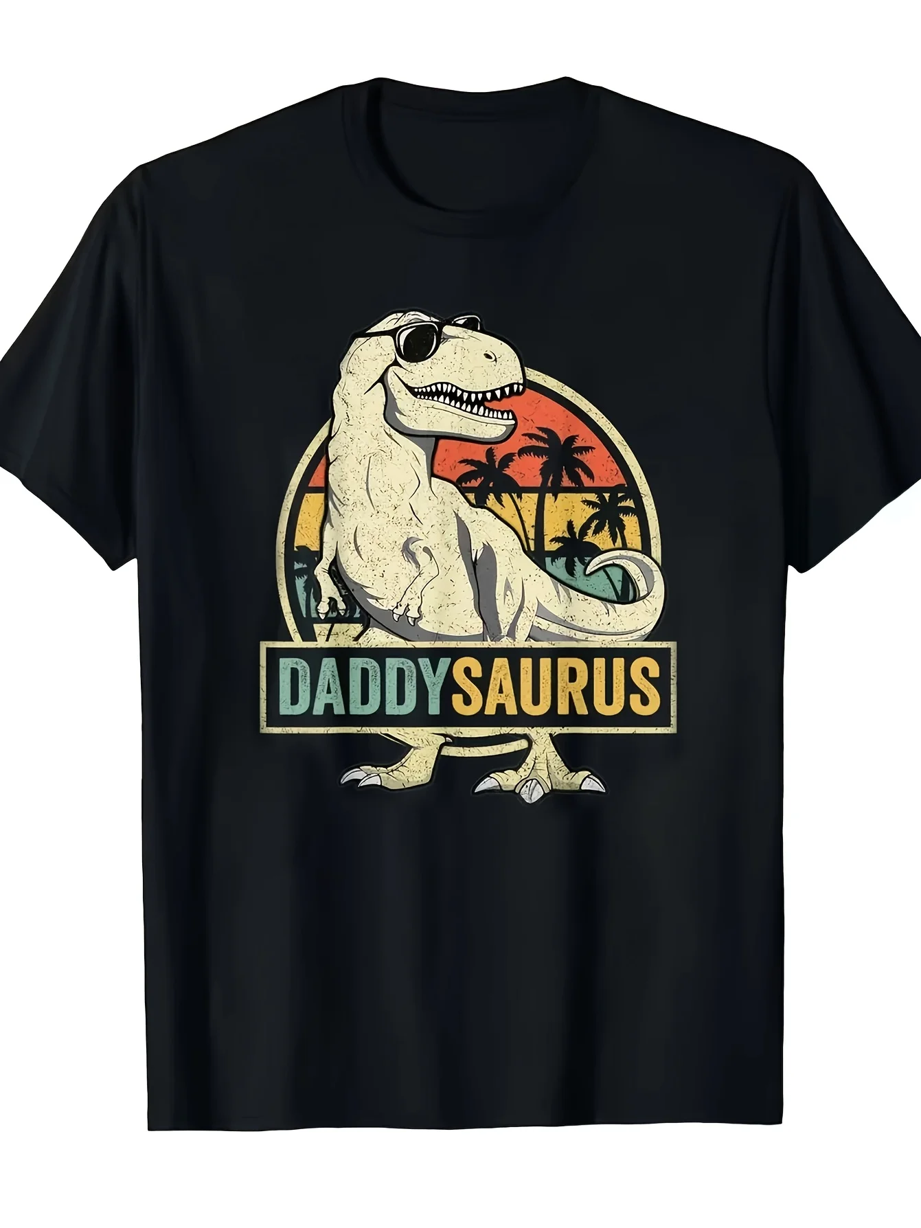 Dinosaur Dad T-shirt with Stylish Print Suitable for Summer Spring and Daily Wear The Addysaurus T Rex Dinosaur Family