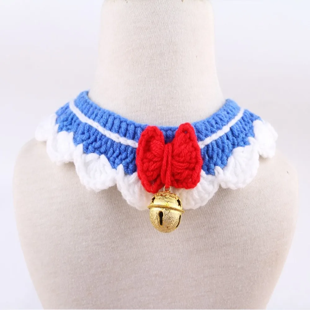 Handwoven Pet Knitted Scarf Adjustable Soft Pet Bib Neck Scarf Pet Collar