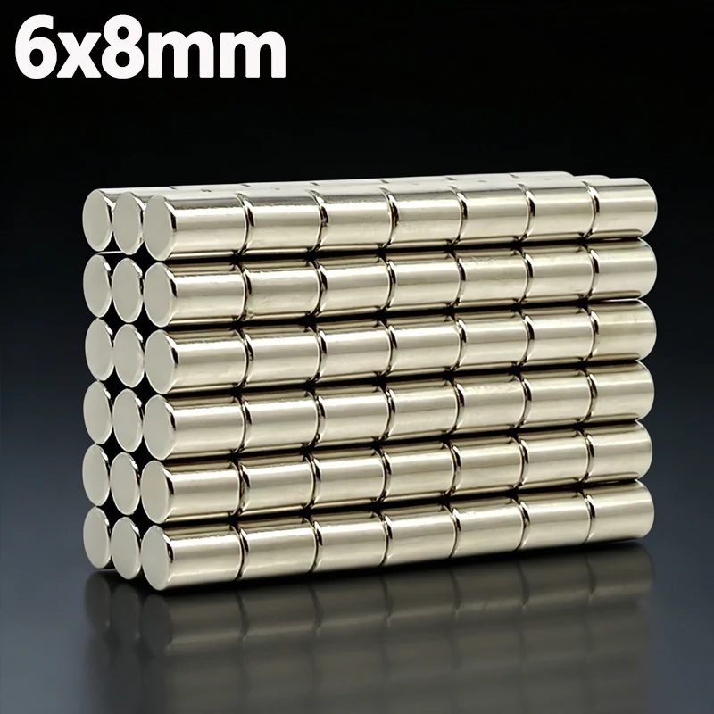 6x8mm Magnet N35 NdfeB Permanentmagnet Imanes 6*8mm Zubehör 10-150 Stück Runde Form Starker Neodym-Magnet für Büro-Kühlschrank – Detail 1
