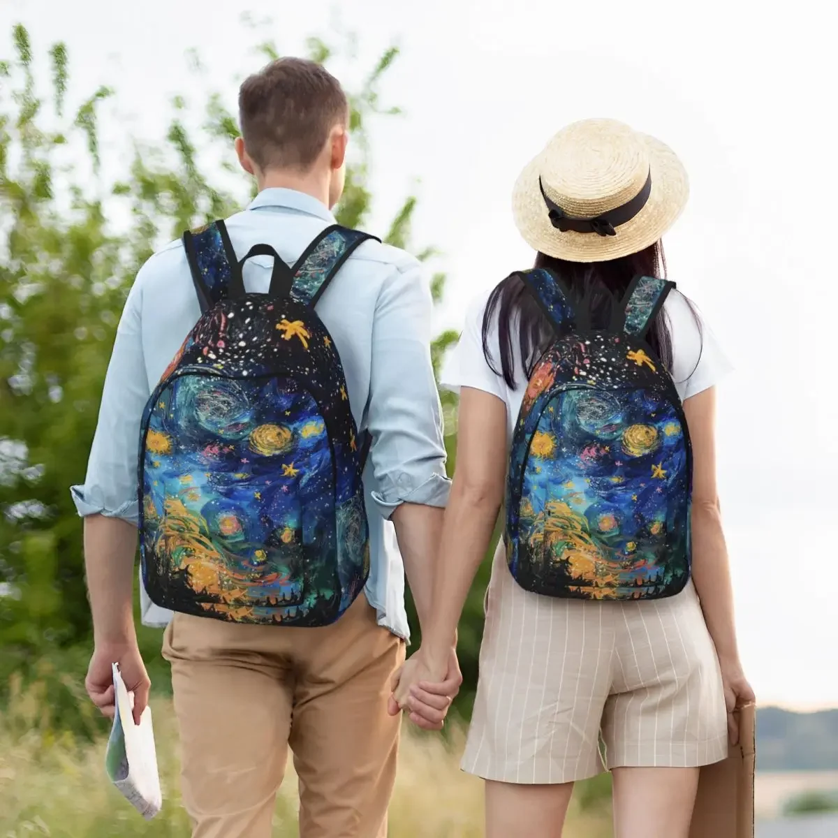 Cosmic Starry Sea For Girls Boys Fashionable, fully printed, and comfortable student backpack.