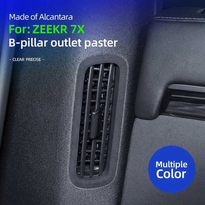 

Alcantara Overlay B-pillar Air Vent Panel Protection Sticker Air Outlet Frame Film For ZEEKR 7X 2024 2025 Interior Accessories