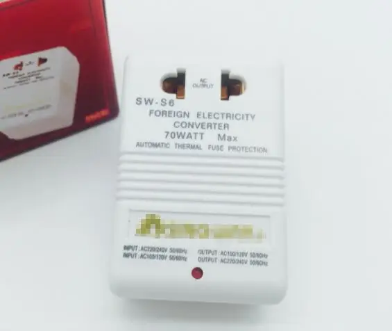 SW-S12 100W 110V / 120V to 220V / 240V or SW-S11 150W dual 220V to 110V or SW-S6 70W Converter Transformer.