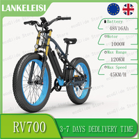 Lankeleisi RV700 Electric Bike 1000W 48V 16Ah with Dual Suspension Hydraulic Brakes 26x4.0 Fat Tire All-Terrain Electric Bike