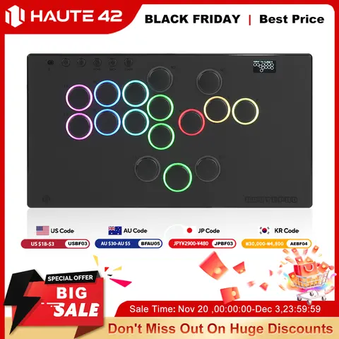 Haute42 E16 Aynalı Hitbox Kolu Olmayan Denetleyici PC/PS4/PS5/Anahtar/Steam Arcade Stick Denetleyici Joystick Hitbox Fightstick