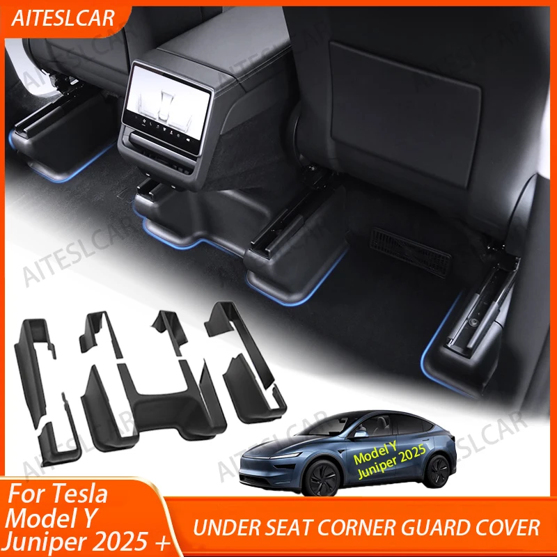 

Underseat Original Flocking Anti-kick Protector Pad For Tesla Model Y Juniper 2025 2026 Under Seat Corner Guard Trim Accessories