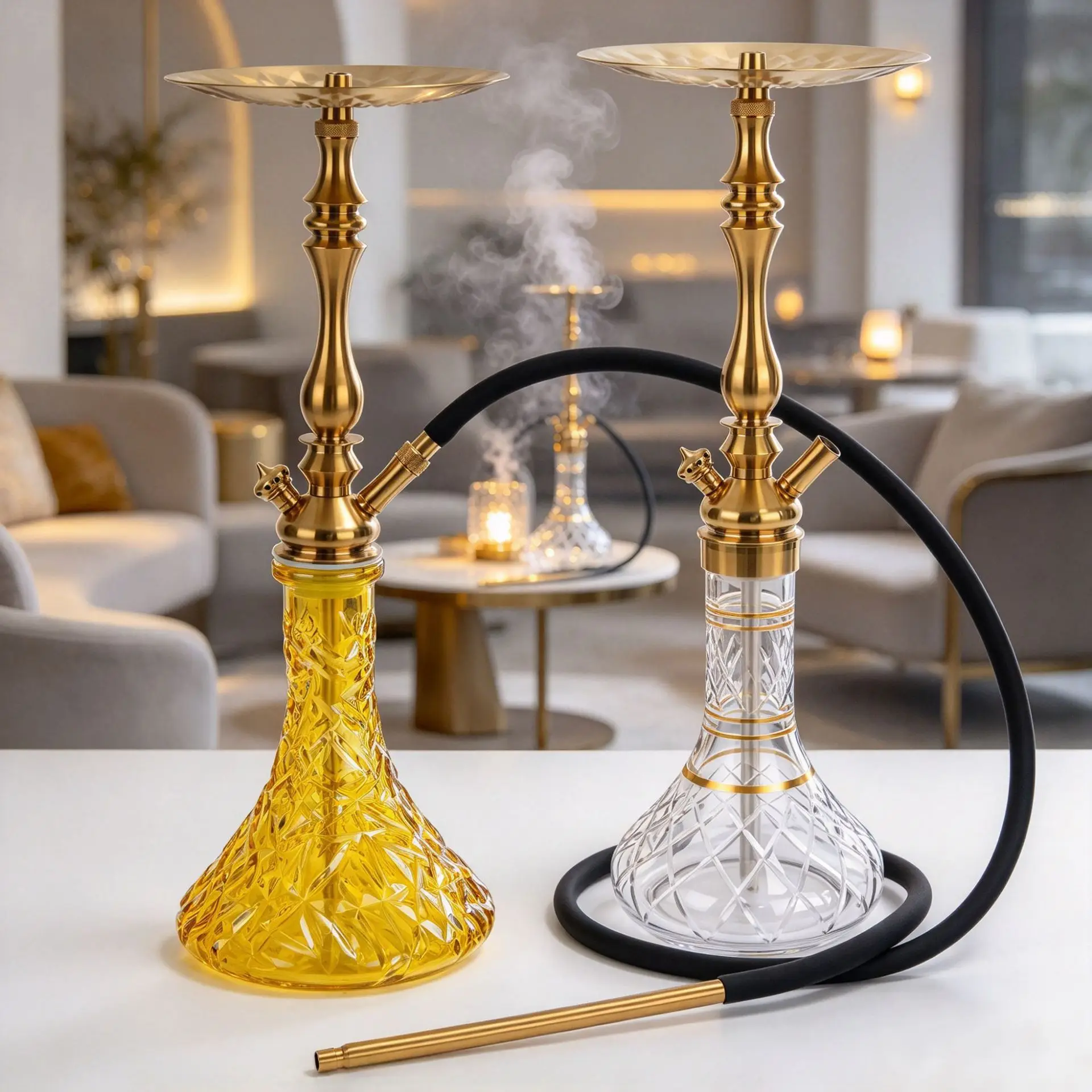 New Arabian hookah gift box gold Tra-di hookah set stainless steel hookah