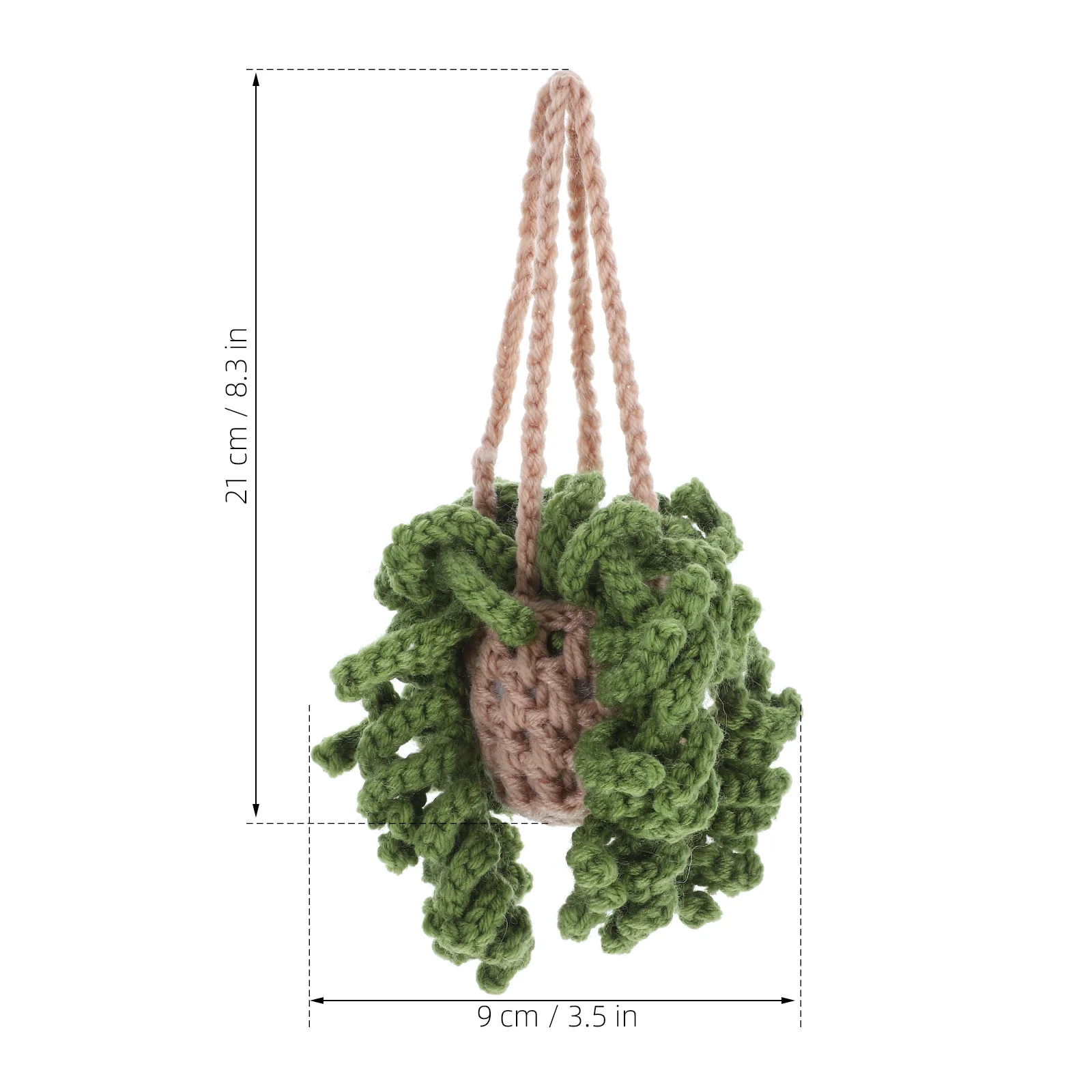 

2PCS Car Hanging Accessories Crochet Plant Decor Wool Lightweight nament for Car Interior Rearview Mirror Pendant Crafted Unique