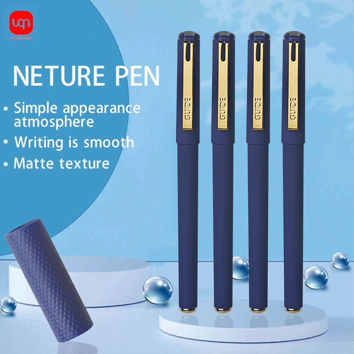 

WQN-4/8PCS Frosted Blue Gel Pen 0.7/1.0mm Nib Blue Ink Smooth Writing Pen Clip Metal Signature Pen School and Office Supplies