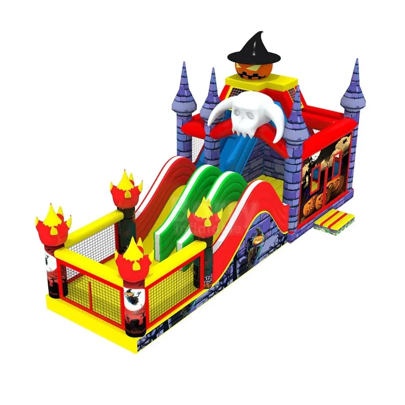 Commercial Fun Infla  Jumping Castle Bounce House Combo with Slide for Halloween Holiday Parties