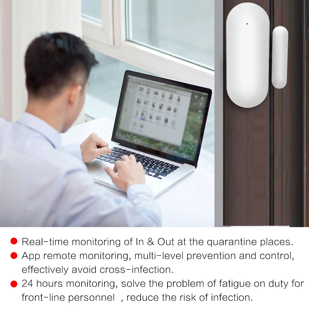 Tuya Smart WiFi Door Sensor Window Detector Open/Close Detector Security Protection Alarm Detector Work With Home Smart Life App