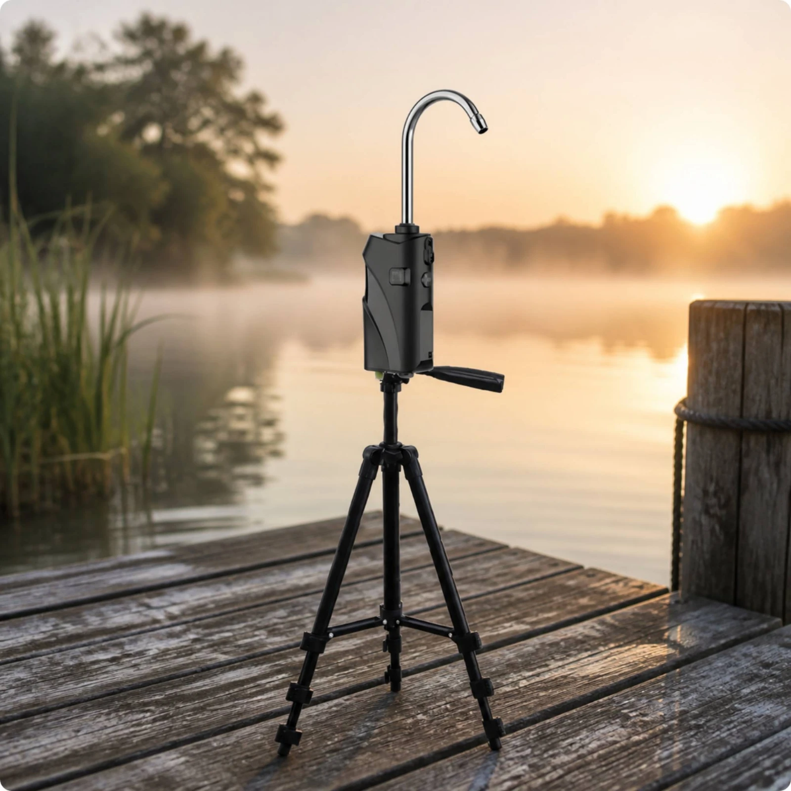 Portable 3-in-1 Fishing Water Pump with Stand Electric Aerator for Outdoor Camping and Tackle Bag Gear